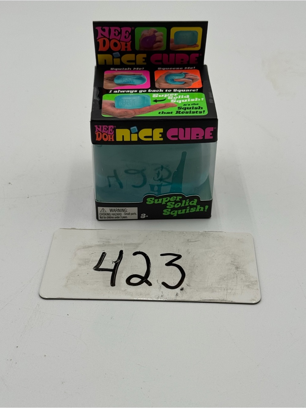 NeeDoh Nice Cube Super Solid Squish Stress Ball Fidget Toy Blue Schylling NIP